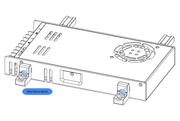 Install mounting brackets on PSU 2