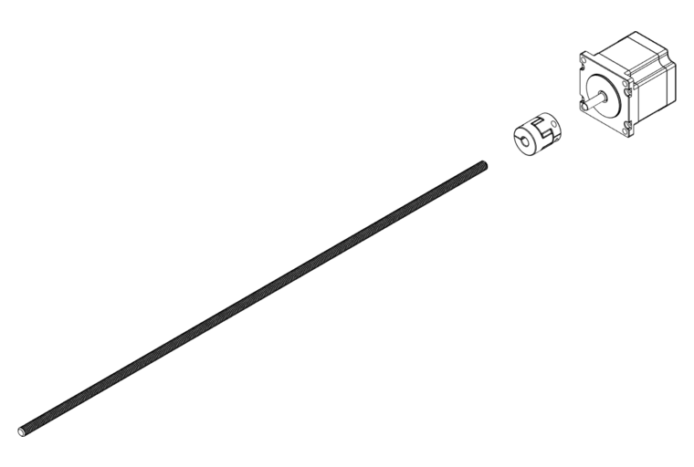 couple the NEMA23 motor to the 550mm lead-screw using a 8 to 6.35mm rigid coupler