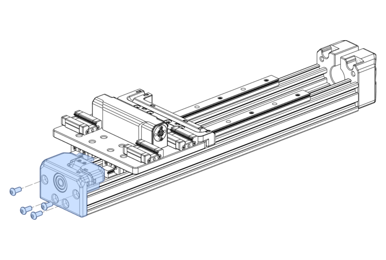 fasten the Y-Axis bearing block to the other end of the 470mm C-Beam aluminium profile using M5x12mm BHCS