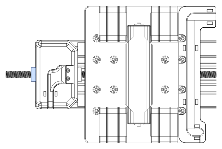 add a locking collar on the lead-screw on the outside of the bearing block