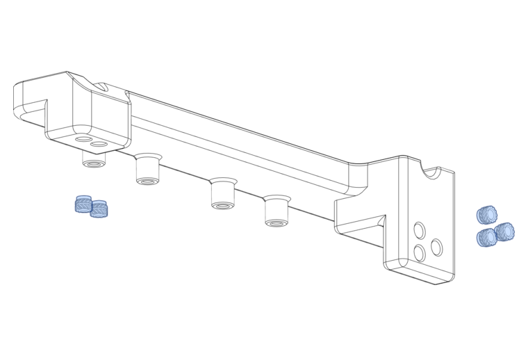 insert the M3 heat-set inserts in the XY Drag Chain Transition