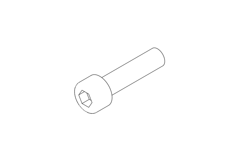 Socket head cap bolt wireframe