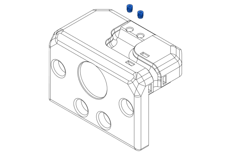 insert the M2.5 heat-set inserts in the Y-Axis Bearing Block