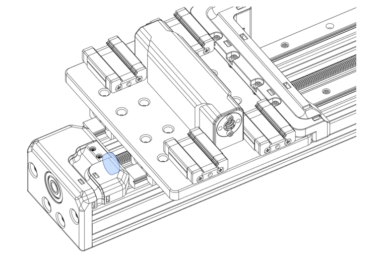 add a locking collar on the lead-screw before pushing it through the bearing block