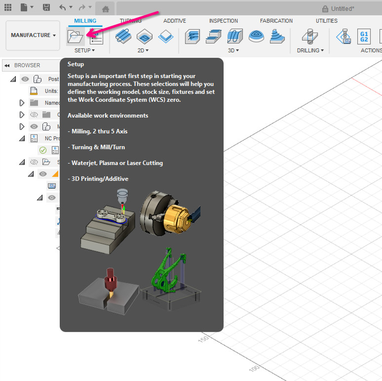 Create a setup in F360