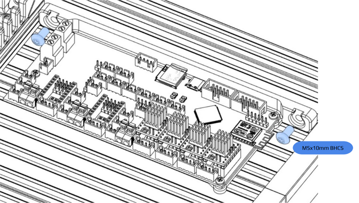 Mainboard Mounted to extrusions