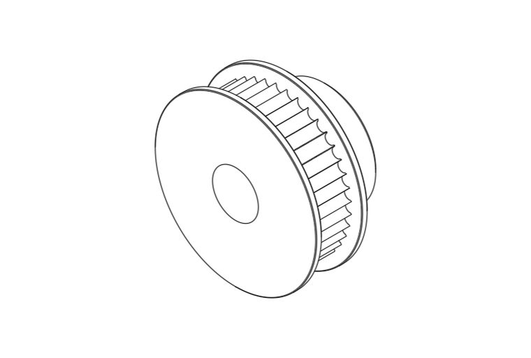 40-tooth GT2 pulley wireframe