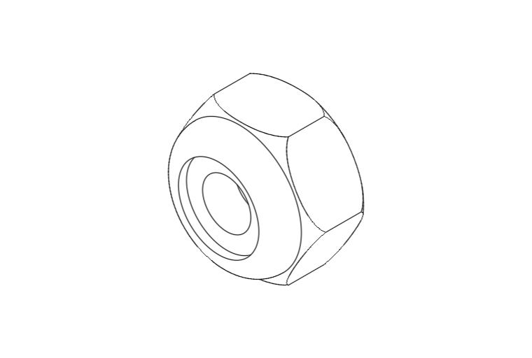 Nyloc hex nuts wireframe