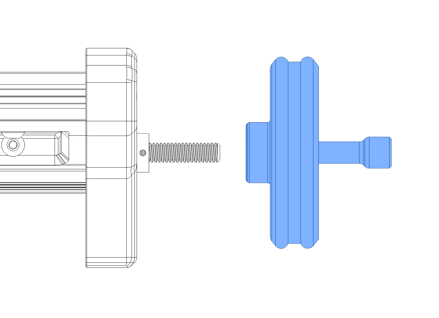 place the handle onto the X and Y-Axis lead-screws