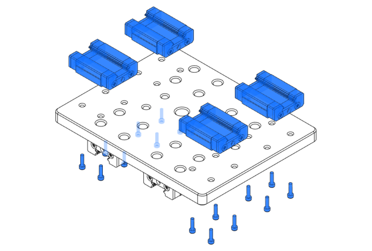 screw the top carriages using M3x10mm SHCS