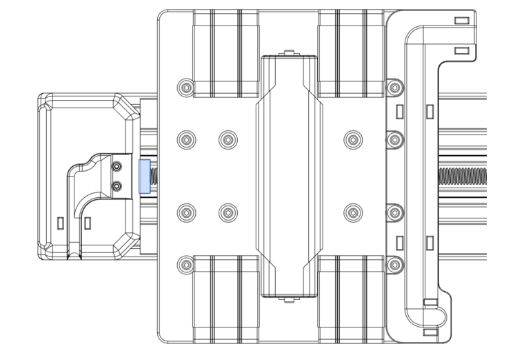 top view of the locking collar added to the lead-screw