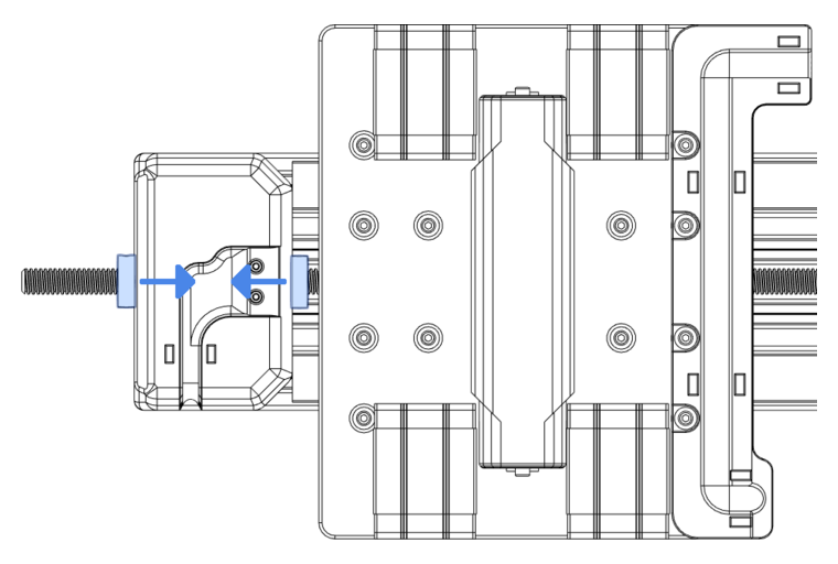 preload the locking collars by squeezing them together