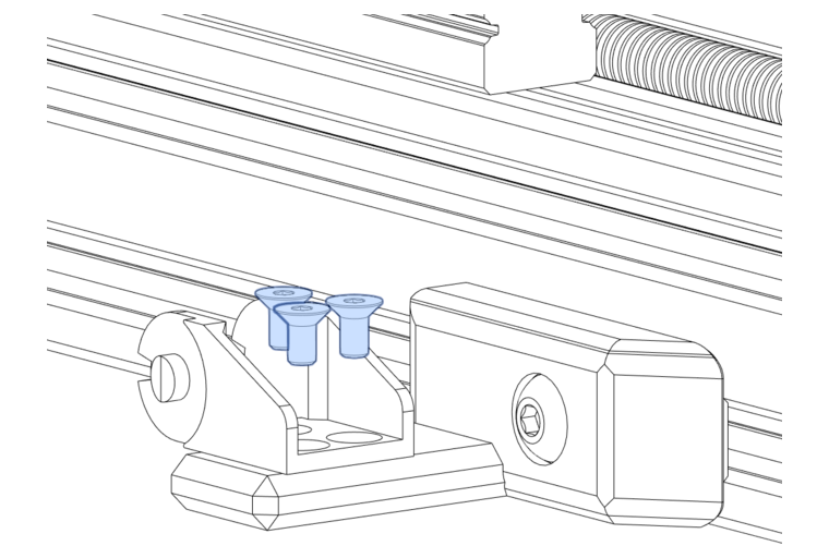 fasten one end link of the drag chain to the Y-Axis Drag Chain Mount using 3 M3x6mm FHCS